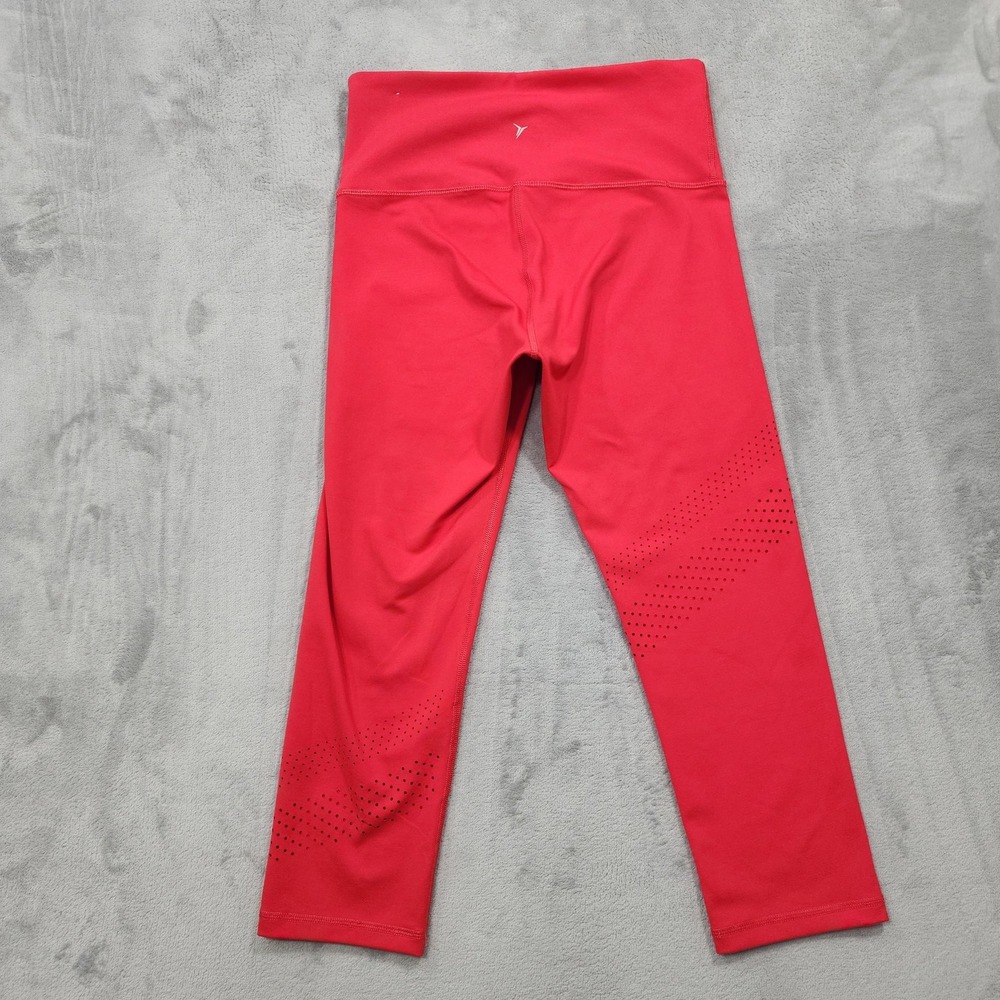 Old Navy Active Leggings Womens M Red Go-Dry Elevate Capri Yoga Workout Gym - Picture 3 of 11
